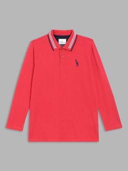 Blue Giraffe - Red Solid Polo T-Shirt