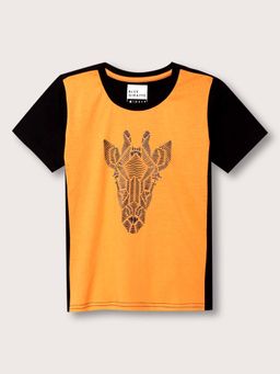 Blue Giraffe - Orange Printed T-Shirt