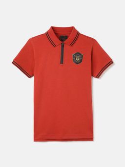 Blue Giraffe - Red Solid Polo T-Shirt