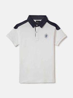 Blue Giraffe - White Solid Polo T-Shirt