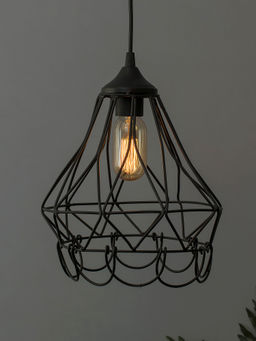 Homesake - Hanging Black Steel Diamond Pendant Foldable