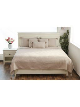 PLUCHI - Aysal Pale Whisper King Size Bed Cover with 2 Pillow Covers and 3 Cushion Covers