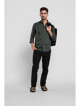 Crocodile - Cotton Checks Green Casual Shirt