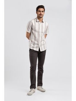 Crocodile - Cotton Stripes White Casual Shirt