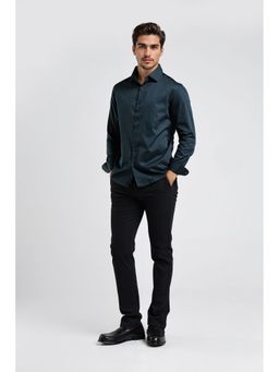 Crocodile - Cotton Solid Green Casual Shirt