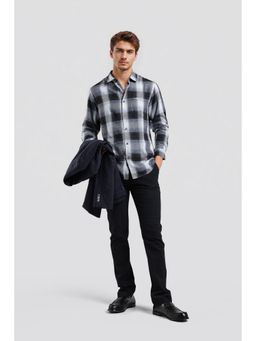 Crocodile - Viscose Checks Black Casual Shirt