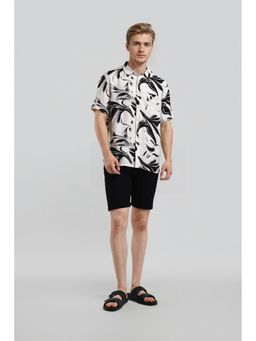 Crocodile - Viscose Abstract Cream Casual Shirt