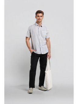 Crocodile - Lyocell Stripes White Casual Shirt