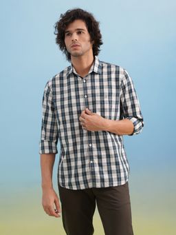 CRIMSOUNE CLUB - Men Checks Green Shirt