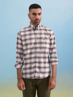 CRIMSOUNE CLUB - Men Checks Maroon Shirt