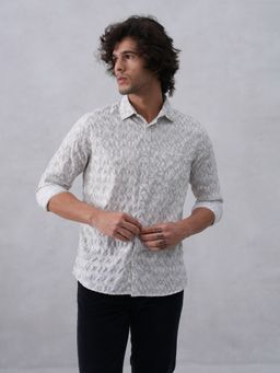 CRIMSOUNE CLUB - Men Self Design Green Shirt