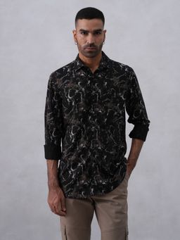CRIMSOUNE CLUB - Men Abstract Black Shirt