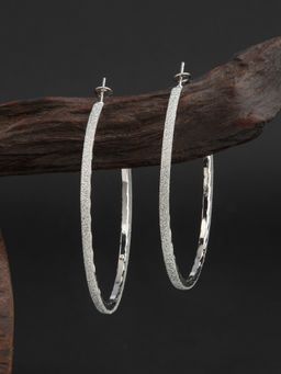E2O - Contemporary Silver Plated Hoop Earring