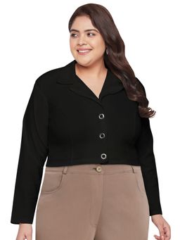 Martini - Black Curve Plus Size Buttoned Blazer Top