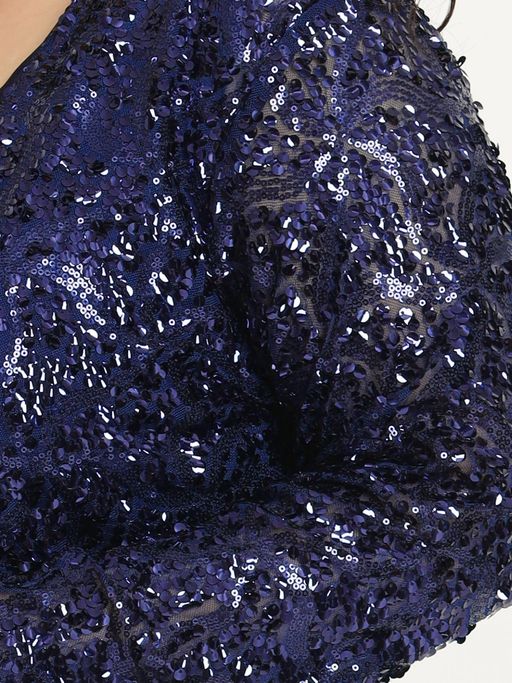 Buy Blue Curve Plus Size Sequin Embellished Shrug Online