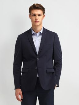 Arrow - Self Design Blue Long Sleeves Blazer