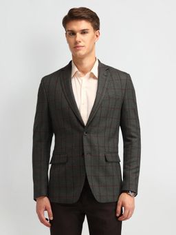 Arrow - Checked Green Long Sleeves Blazer