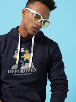 Campus Sutra - Typography Print Hoodie Kangaroo Pocket