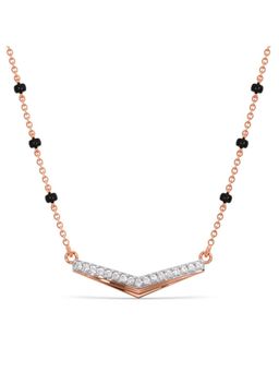 Candere by Kalyan Jewellers - 18K Rose Gold BIS Hallmark Diamond Chaaya Mangalsutra Pendant with chain for women (3)