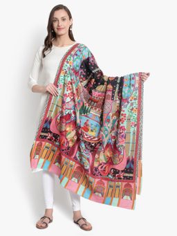 Mizash - Women Fine Wool Pashmina Kalamkari Designer Luxury Royal Soft Warm Shawl