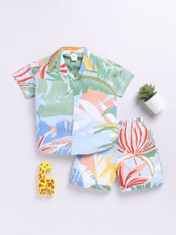 Clt.s - Multi-Color Printed Short Sleeves Shirt and Shorts (Set of 2)