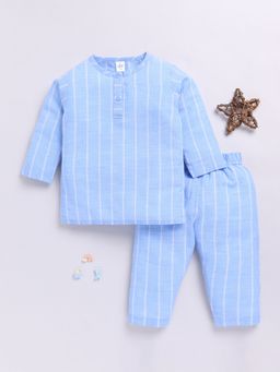 Clt.s - Blue Stripes Long Sleeves Top and Pyjama (Set of 2)