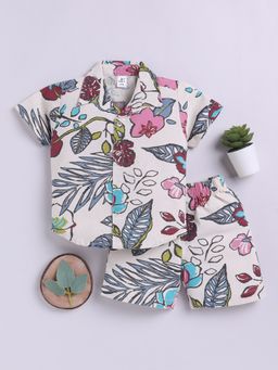 Clt.s - Pink Tropical Short Sleeves Shirt and Shorts (Set of 2)