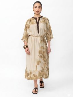 Contemponari - Printed Midi Dress With Belt