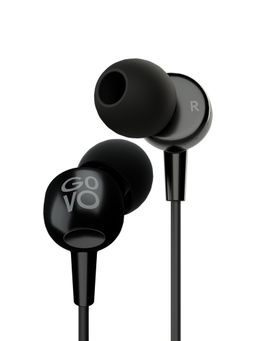 GOVO - GOBASS 410 in-Ear Wired Earphones 3D Bass HD Mic Passive Noise Cancellation (Platinum Black)