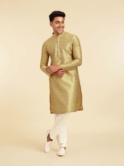 Diwas by Manyavar - Men Green Art Silk Kurta and Pyjama