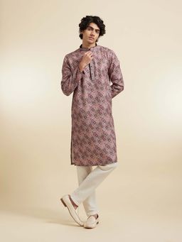 Diwas by Manyavar - Men Elegant Brown Cotton Kurta Pyjama