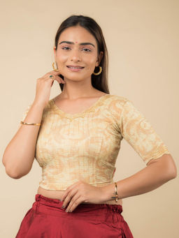BINDIGASM'S ADVI - Beige Embroidered Stitched Blouse