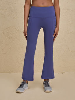 Nykd by Nykaa - Luxe Flare Leggings in Cloud Soft & Squat Proof Fabric with Anti Slip Waist & Booty Sculpting NYK252 Blue