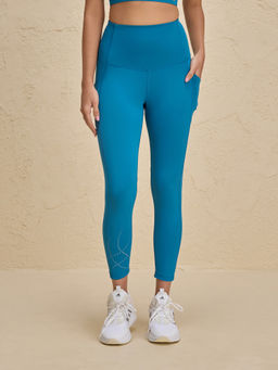 Nykd by Nykaa - Flattering Ankle Length Legging with Pockets and Print detail-NYK299-Teal