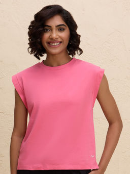Nykd by Nykaa - Extended Shoulder Cotton Tank Top with 2 Degree Cooling Tech NYLE514 Pink