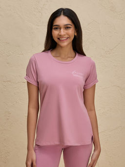 Nykd by Nykaa - Summer Essential Breathable Cotton Tee with 2 Degree Cooling Tech NYLE605 Mauve