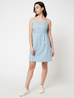 ONLY - x JDY SAM SL DRS DNM Medium Blue Denim