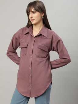 DELAN - Women Oversized Opaque Casual Shirt