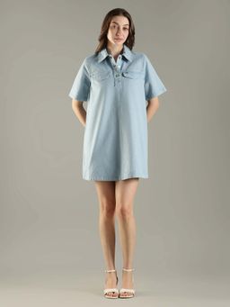 Tommy Hilfiger - Cotton Spread Collar Sheath Dress