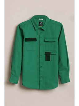 Allen Solly - Boys Green Flap Pocket Detail Casual Shirt