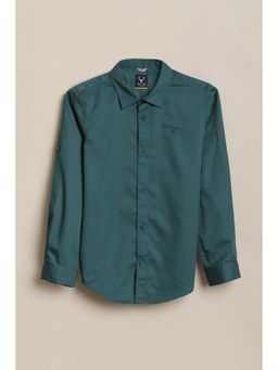 Allen Solly - Boys Teal Blue Solid Casual Shirt