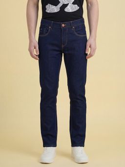 Being Human - Navy Blue Slim Fit Mid Rise Heart Embroidery Jeans