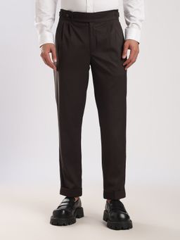 MR BUTTON - Black Poly Regular Fit Gurkha Trouser