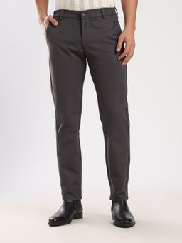 MR BUTTON - Dark Grey Regular Fit Travel Trouser