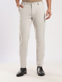 MR BUTTON - Light Grey Cotton Travel Trouser