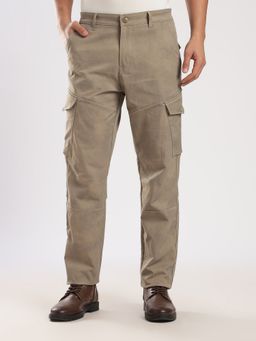 MR BUTTON - Light Brown Cotton Regular Fit Cargo Pant