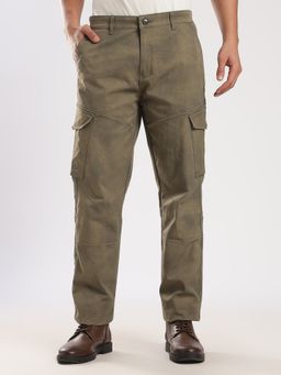 MR BUTTON - Olive Cotton Regular Fit Cargo Pant