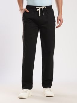 MR BUTTON - Black Relaxed Fit Travel Trouser