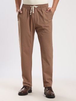 MR BUTTON - Off White Poly Relaxed Fit Travel Trouser
