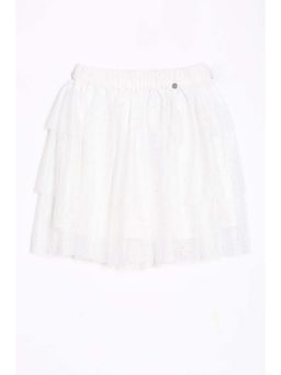Allen Solly - White Embellished Knee Length Skirt